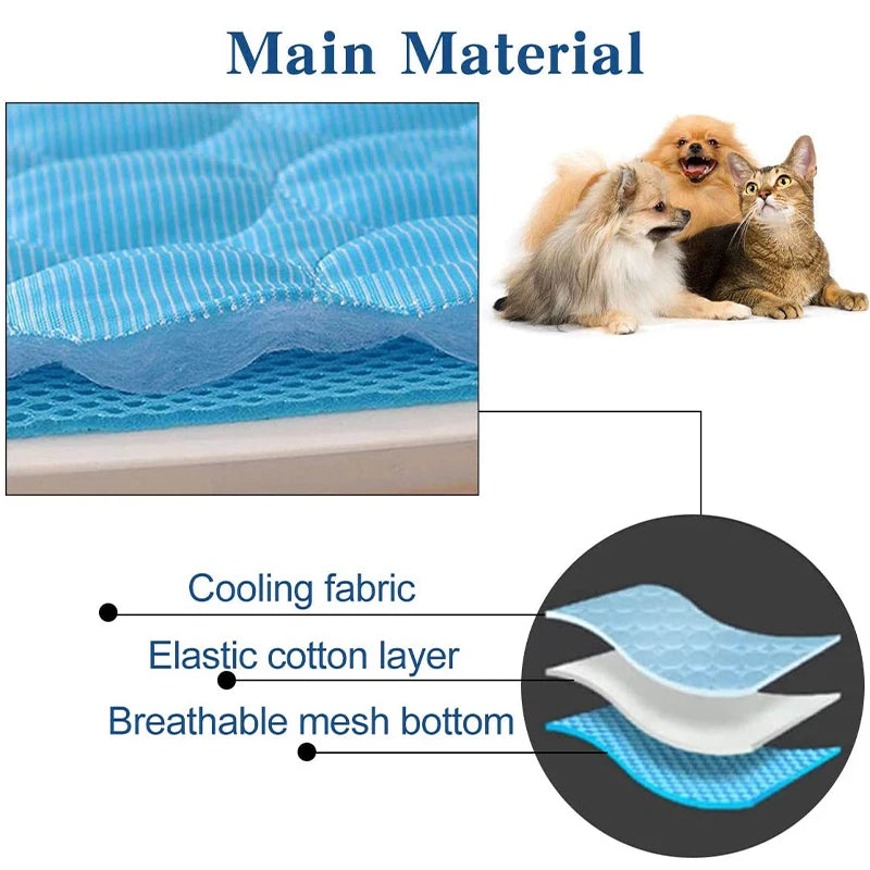 Extra Large Dog Cooling Mat – Durable Summer Ice Pad Blanket for Dogs and Cats