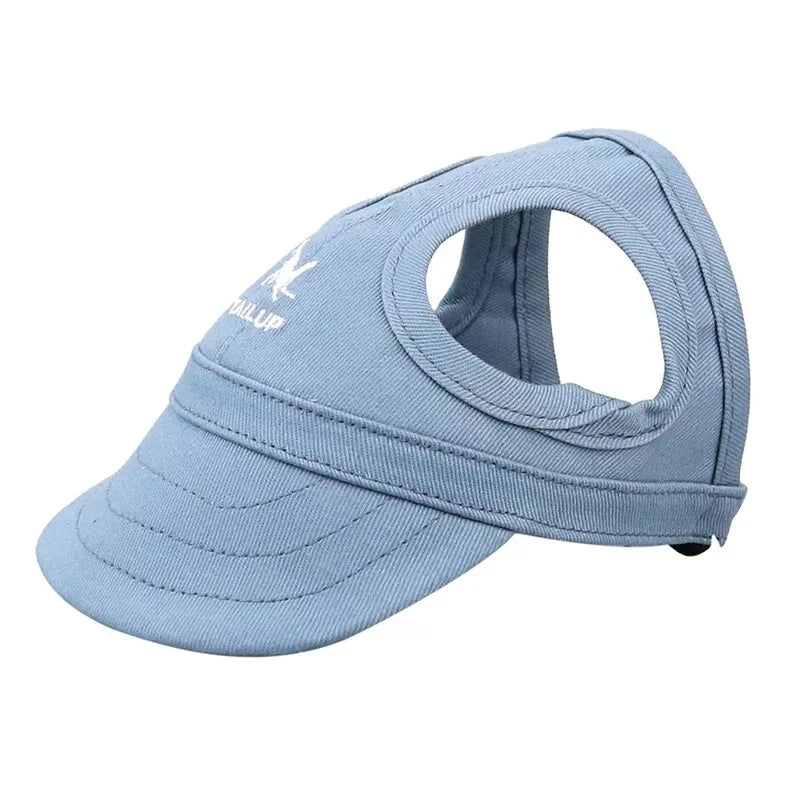 Adjustable Dog Baseball Cap with Ear Holes – Outdoor Sunhat for Small and Medium Dogs