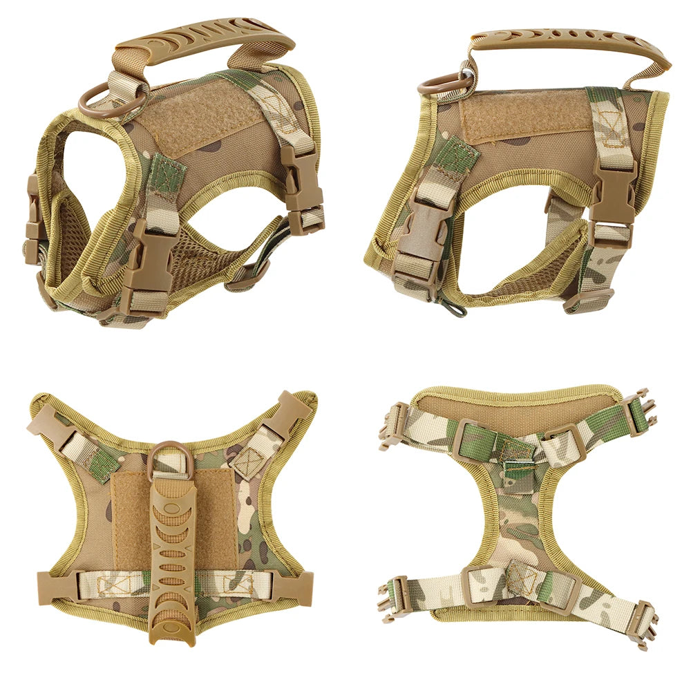Tactical Cat & Small Dog Harness – Adjustable Military-Style Vest with Control Handle for Walking and Training