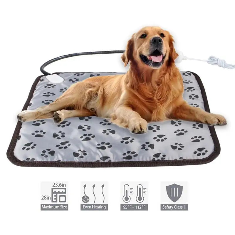 3-Speed Adjustable Pet Heating Pad – Electric Heated Mat for Dogs and Cats with Power-Off Protection and Waterproof, Bite-Resistant Design