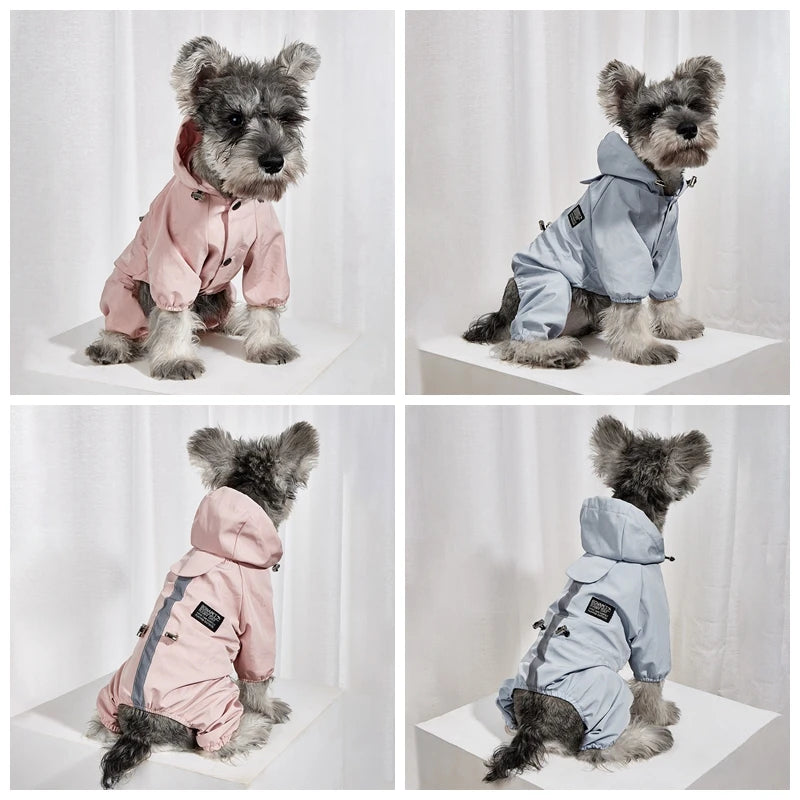 Reflective Waterproof Dog Raincoat – Soft Polyester Jacket for Small to XXL Dogs, Lightweight Impermeable Pet Outfit for Rainy Days