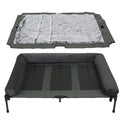 Outdoor Elevated Dog Bed – Cooling Mesh Cot with Detachable Plush Bolster for Camping and Lounging