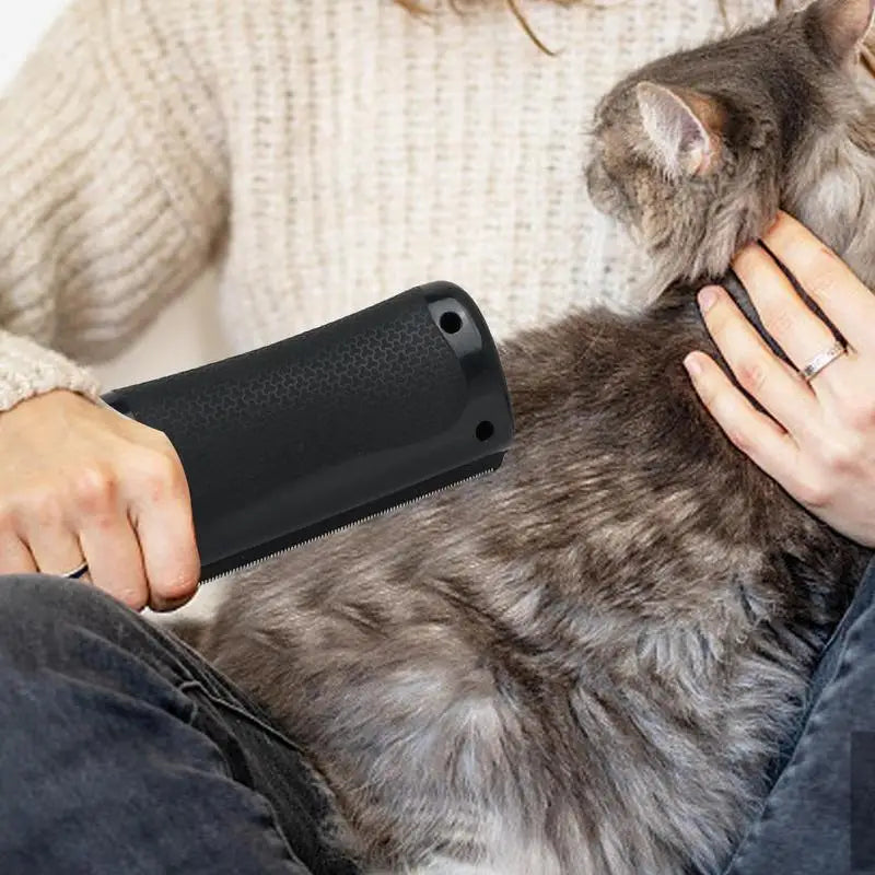 Pet Grooming Brush & Shedding Comb | Hair Remover and Dematting Tool for Cats & Dogs | Professional Pet Grooming Rake for Trimming and Deshedding