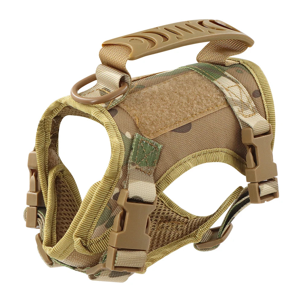 Tactical Cat & Small Dog Harness – Adjustable Military-Style Vest with Control Handle for Walking and Training