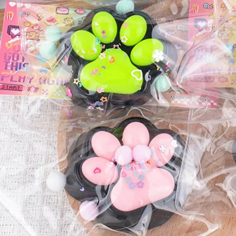 Squishy Cat Paw Fidget Toy | Anti-Stress Slow Rebound Decompression Toy | Cute Bling Squeeze Gift for Kids & Adults