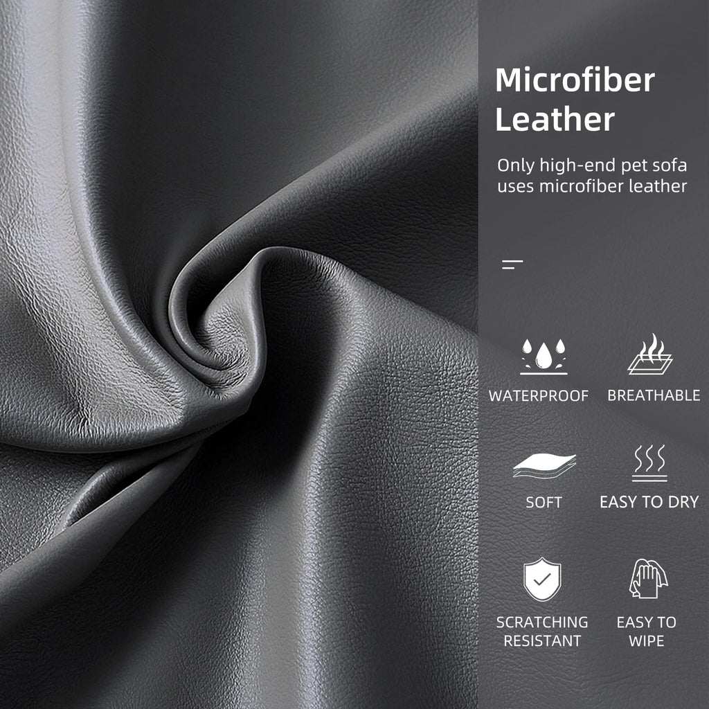 Elevated Dog Sofa Bed – Large Pet Lounge Chair with Removable Cushion and Microfiber Leather Cover