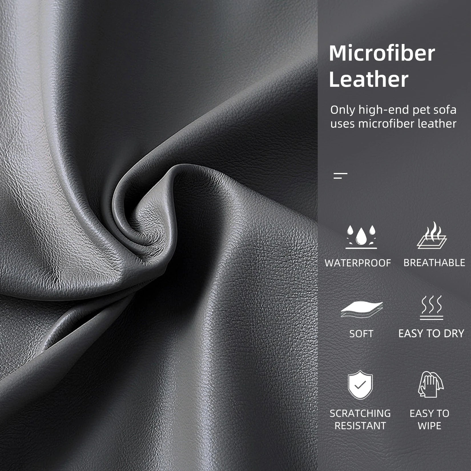 Elevated Dog Sofa Bed – Large Pet Lounge Chair with Removable Cushion and Microfiber Leather Cover