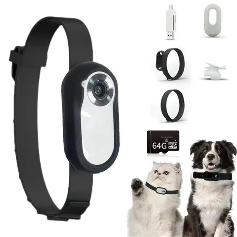 AT19-HD 1080P Pet Camera Collar – No Wi-Fi Needed Tracker with Video Recording for Dogs and Cats