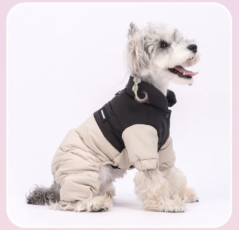 Winter Warm Waterproof Dog Jacket – Four-Leg Jumpsuit for Small and Medium Dogs, Perfect for Chihuahuas and French Bulldogs