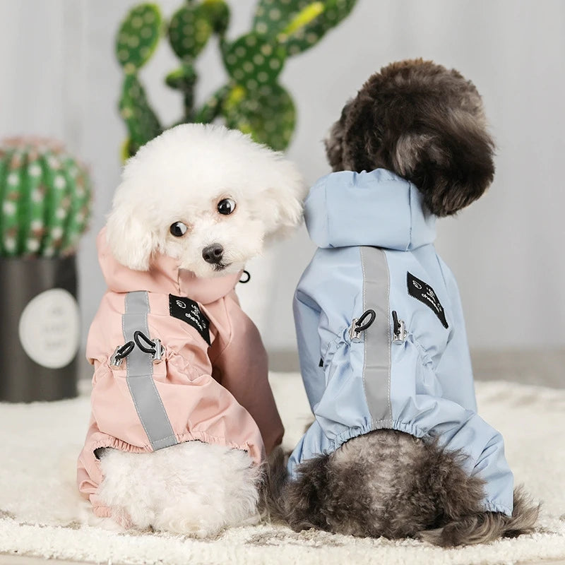 Reflective Waterproof Dog Raincoat – Soft Polyester Jacket for Small to XXL Dogs, Lightweight Impermeable Pet Outfit for Rainy Days