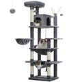 Multi-Level Cat Tree Tower with Scratching Posts and Hammock – Modern Cat Condo for Indoor Cats