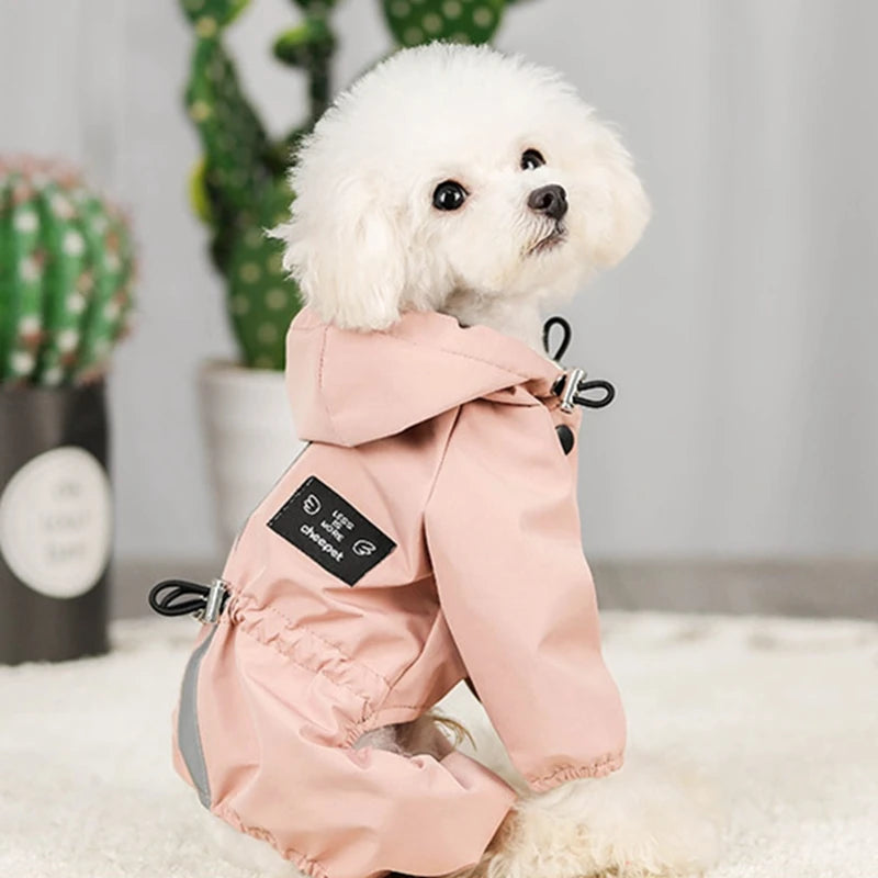 Reflective Waterproof Dog Raincoat – Soft Polyester Jacket for Small to XXL Dogs, Lightweight Impermeable Pet Outfit for Rainy Days