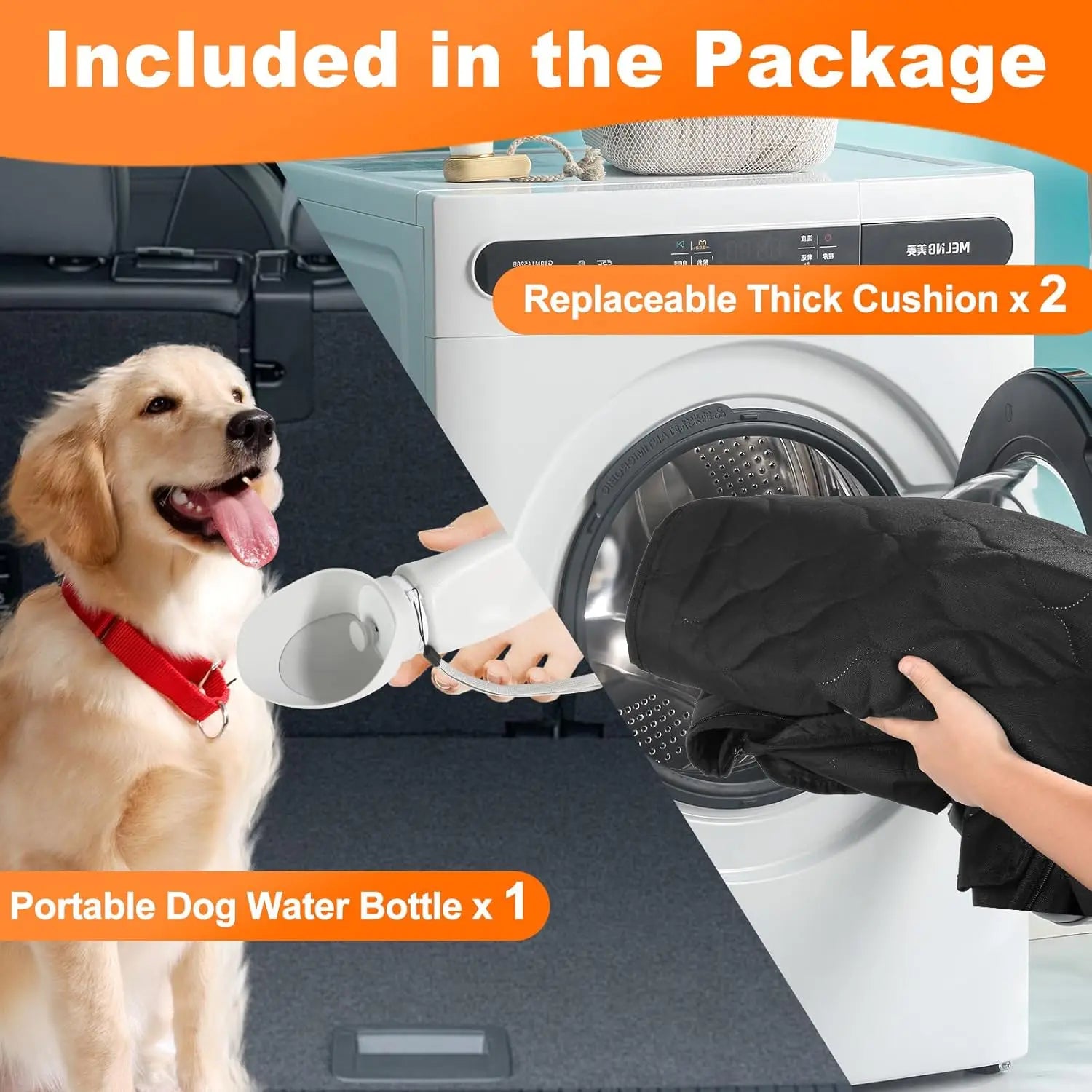 Waterproof Foldable Dog Car Seat – Pet Travel Safety Hammock & Rear Seat Protector for Cars, SUVs, and Trucks