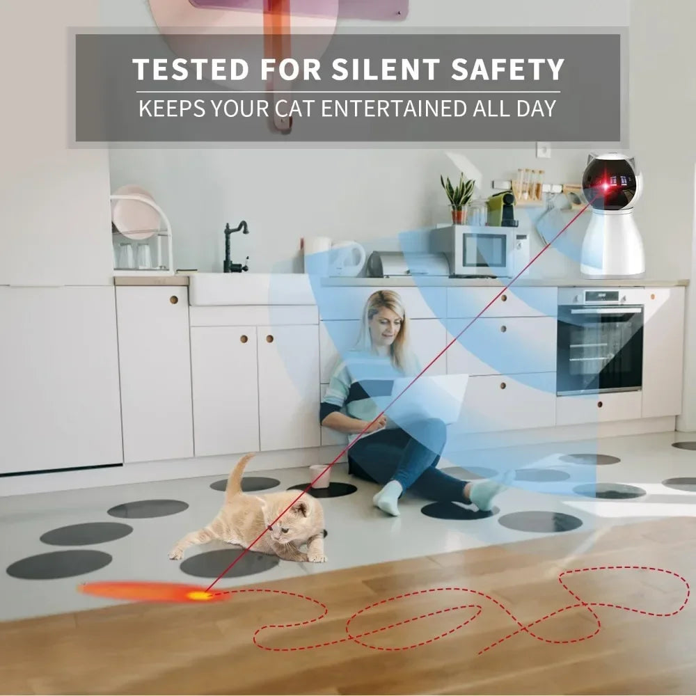 4th Generation Automatic Laser Cat Toy – Motion-Activated Rechargeable Interactive Laser Toy with Real Random Trajectory for Indoor Cats