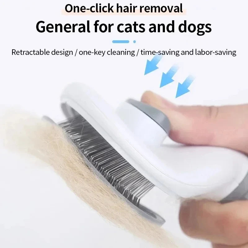 Self-Cleaning Pet Grooming Brush – Dog & Cat Hair Remover Comb | Easy Clean Dematting Tool for Shedding and Tangle-Free Fur