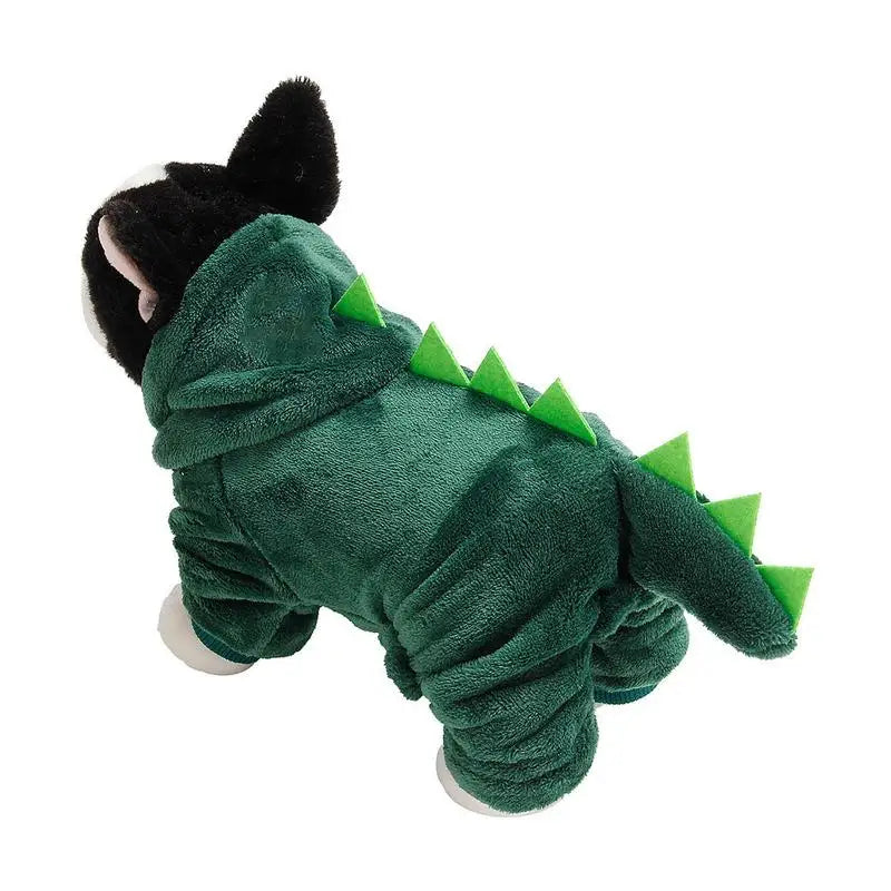 Dinosaur Design Pet Hoodie | Soft & Warm Dog and Cat Costume | Funny Dinosaur Outfit for Small & Medium Pets