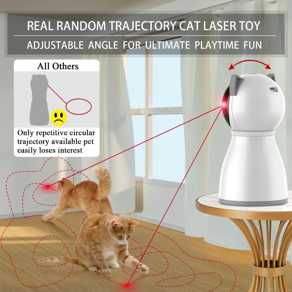4th Generation Automatic Laser Cat Toy – Motion-Activated Rechargeable Interactive Laser Toy with Real Random Trajectory for Indoor Cats