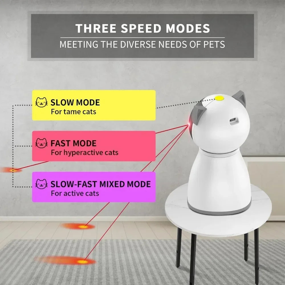 4th Generation Automatic Laser Cat Toy – Motion-Activated Rechargeable Interactive Laser Toy with Real Random Trajectory for Indoor Cats