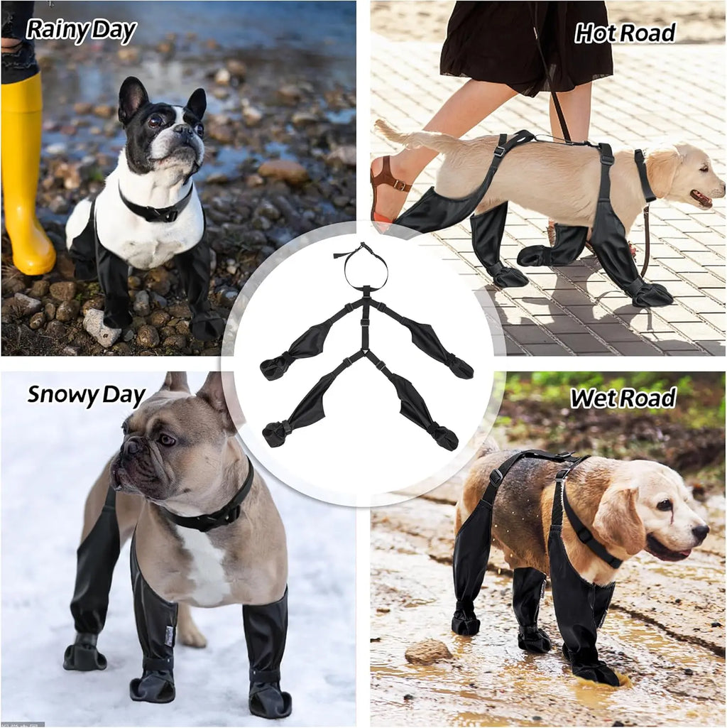 Waterproof Dog Boot Leggings with Suspenders – Snowproof, Anti-Slip Paw Protection Boots for Small, Medium, and Large Dogs