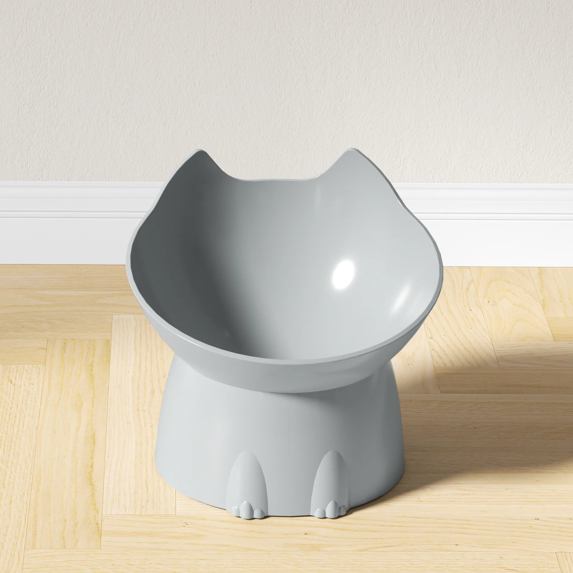 WhiskerWare Elevated Cat Bowl – Anti-Tip Raised Feeding Dish with Tilted Edge for Neck Protection and Comfortable Mealtime