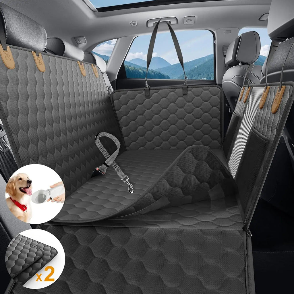 Waterproof Foldable Dog Car Seat | Pet Travel Safety Hammock & Rear Back Seat Protector | Nonslip, Scratch-Resistant, Easy to Clean Car Mat
