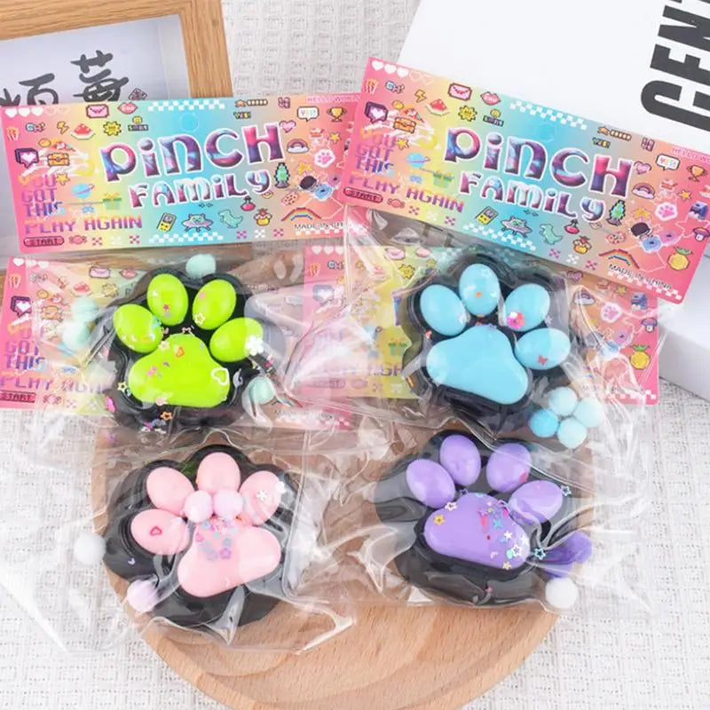 Squishy Cat Paw Fidget Toy | Anti-Stress Slow Rebound Decompression Toy | Cute Bling Squeeze Gift for Kids & Adults