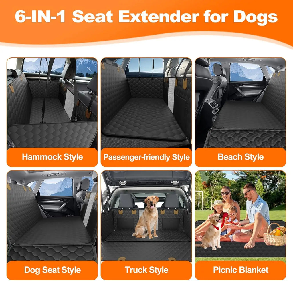 Waterproof Foldable Dog Car Seat – Pet Travel Safety Hammock & Rear Seat Protector for Cars, SUVs, and Trucks