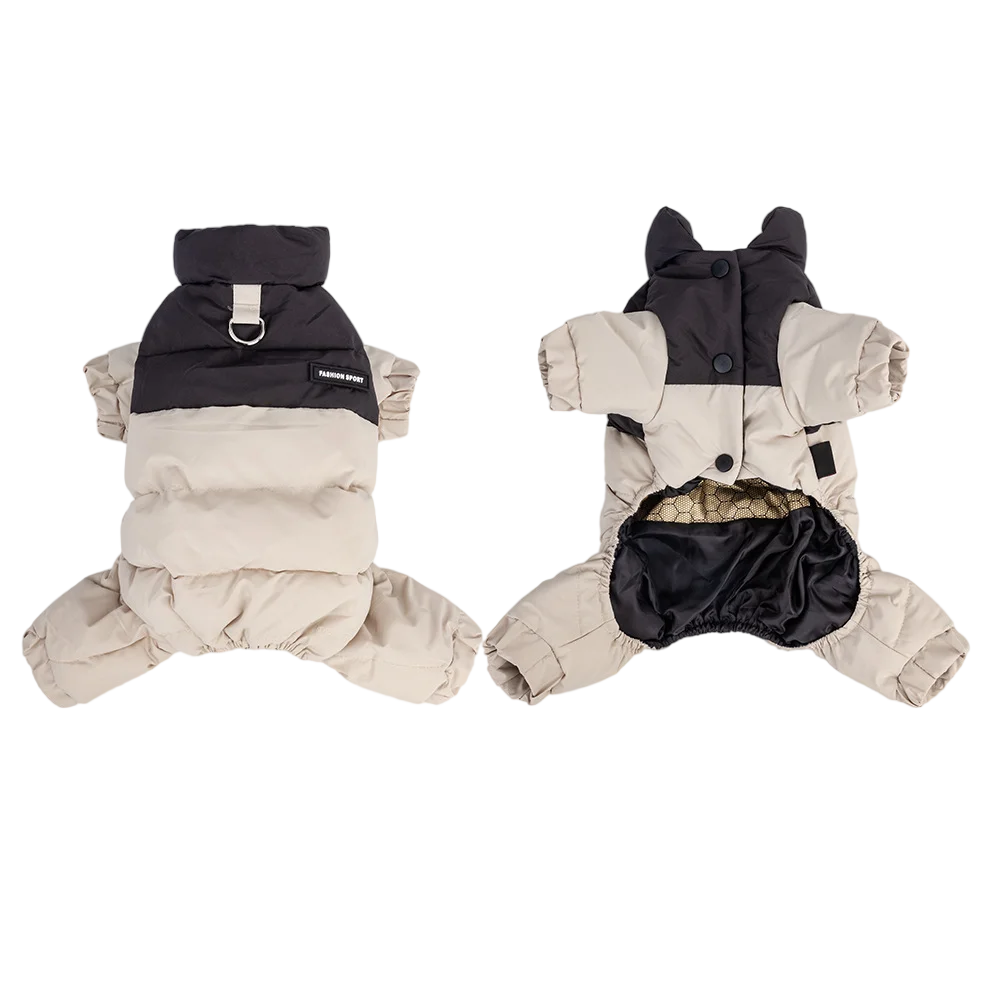 Winter Warm Waterproof Dog Jacket – Four-Leg Jumpsuit for Small and Medium Dogs, Perfect for Chihuahuas and French Bulldogs