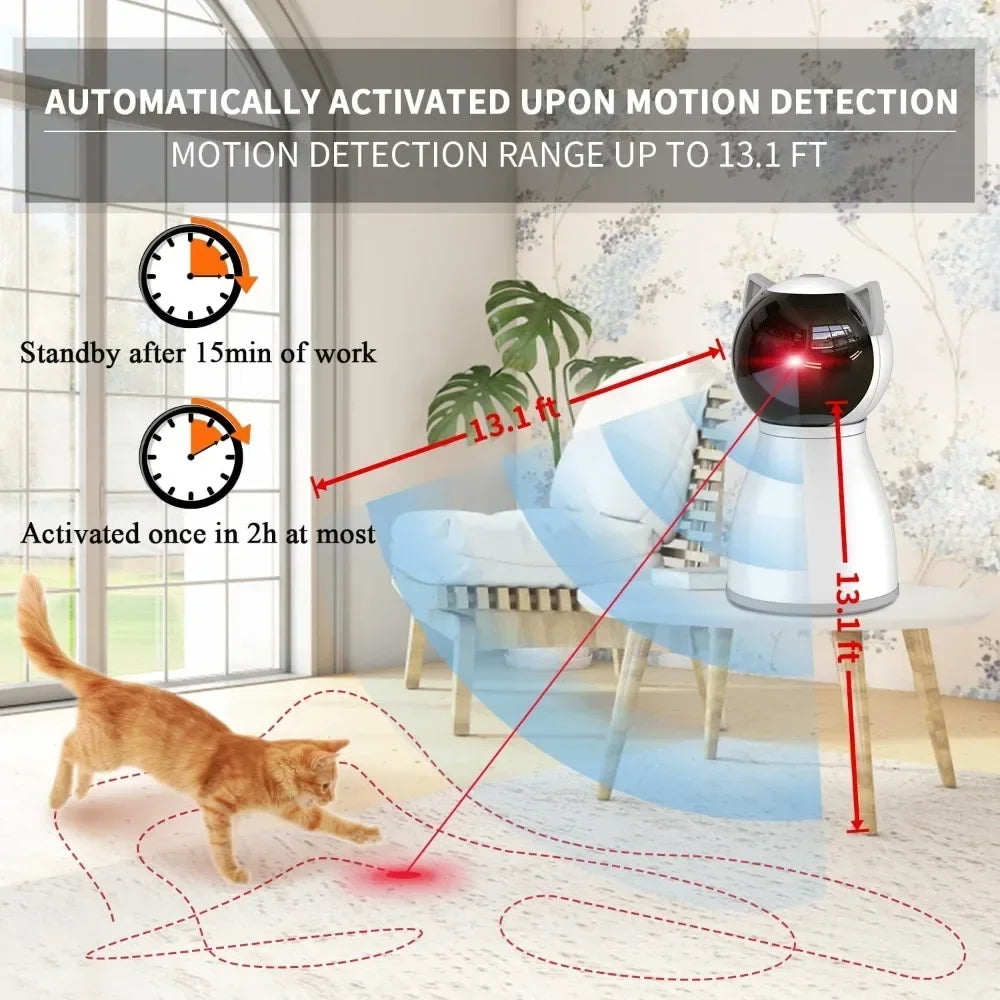 4th Generation Automatic Laser Cat Toy – Motion-Activated Rechargeable Interactive Laser Toy with Real Random Trajectory for Indoor Cats