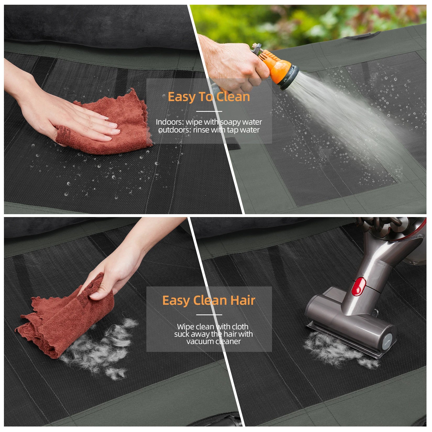 Elevated Dog Bed with Detachable Plush Bolster – Indoor & Outdoor Cooling Pet Lounger for Dogs and Cats, Available in L and XL Sizes