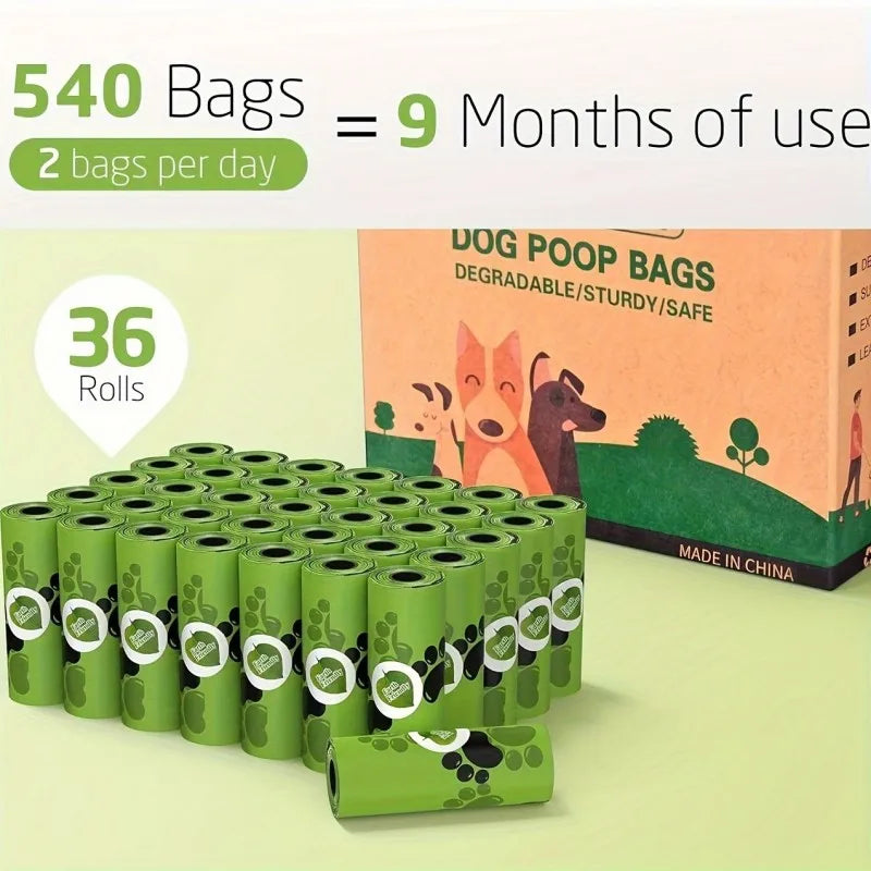 Biodegradable Pet Waste Bags – Extra Thick Eco-Friendly Poop Bags for Dogs & Cats with Portable Dispenser