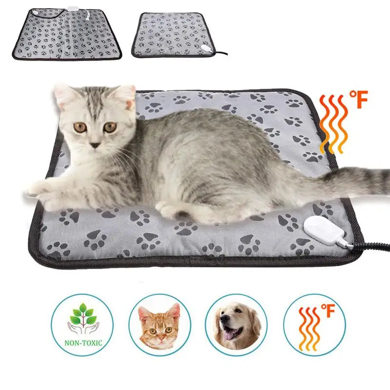 3-Speed Adjustable Pet Heating Pad – Electric Heated Mat for Dogs and Cats with Power-Off Protection and Waterproof, Bite-Resistant Design