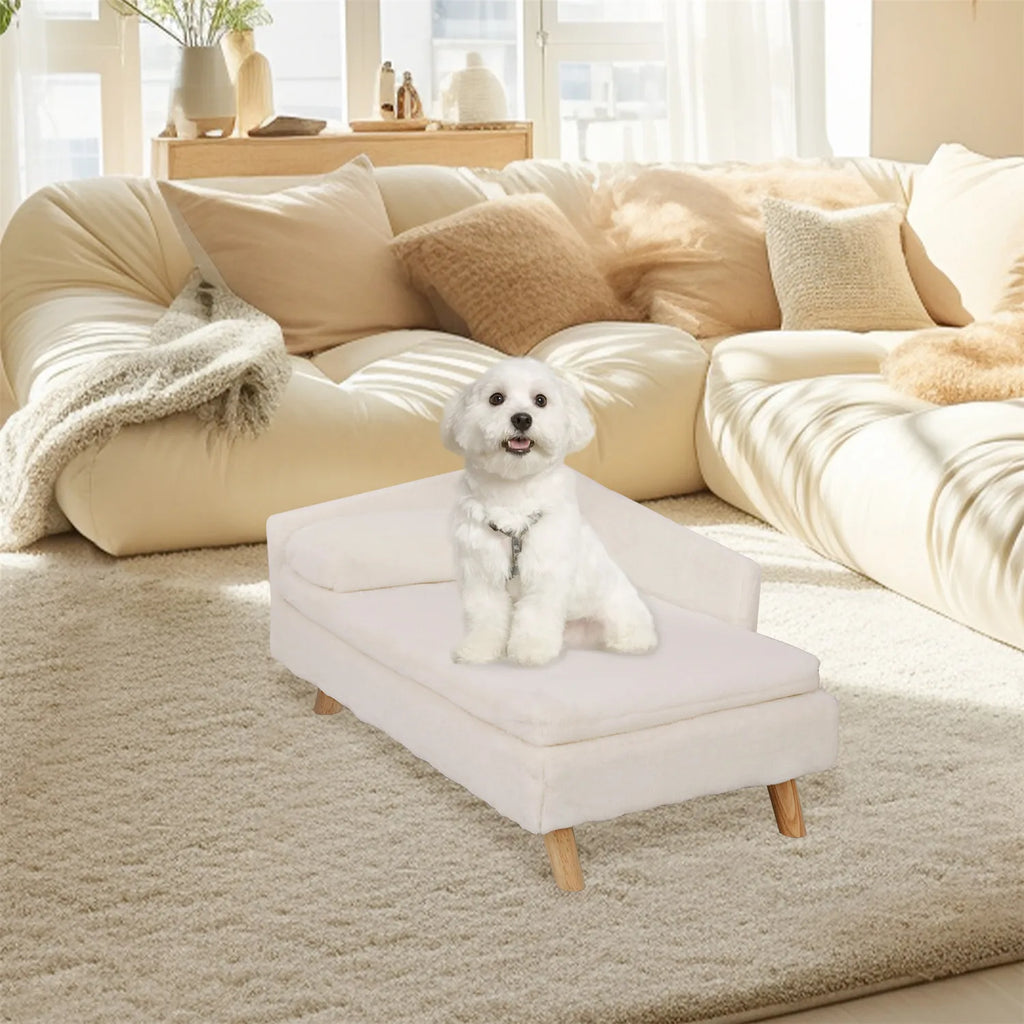 Nordic Elevated Pet Bed – Waterproof Pet Sofa with Cozy Pad and Wooden Legs for Small Dogs and Kittens
