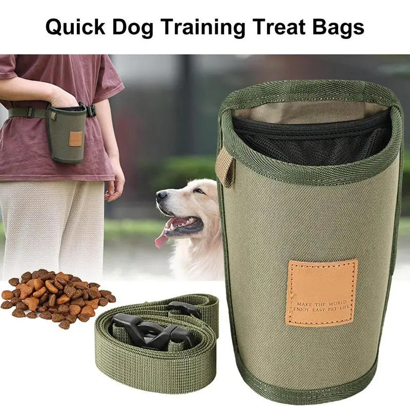 Portable Dog Treat Training Bag – Large-Capacity Snack & Reward Pouch with Adjustable Waist Strap, Perfect for Puppy Training and Outdoor Walks
