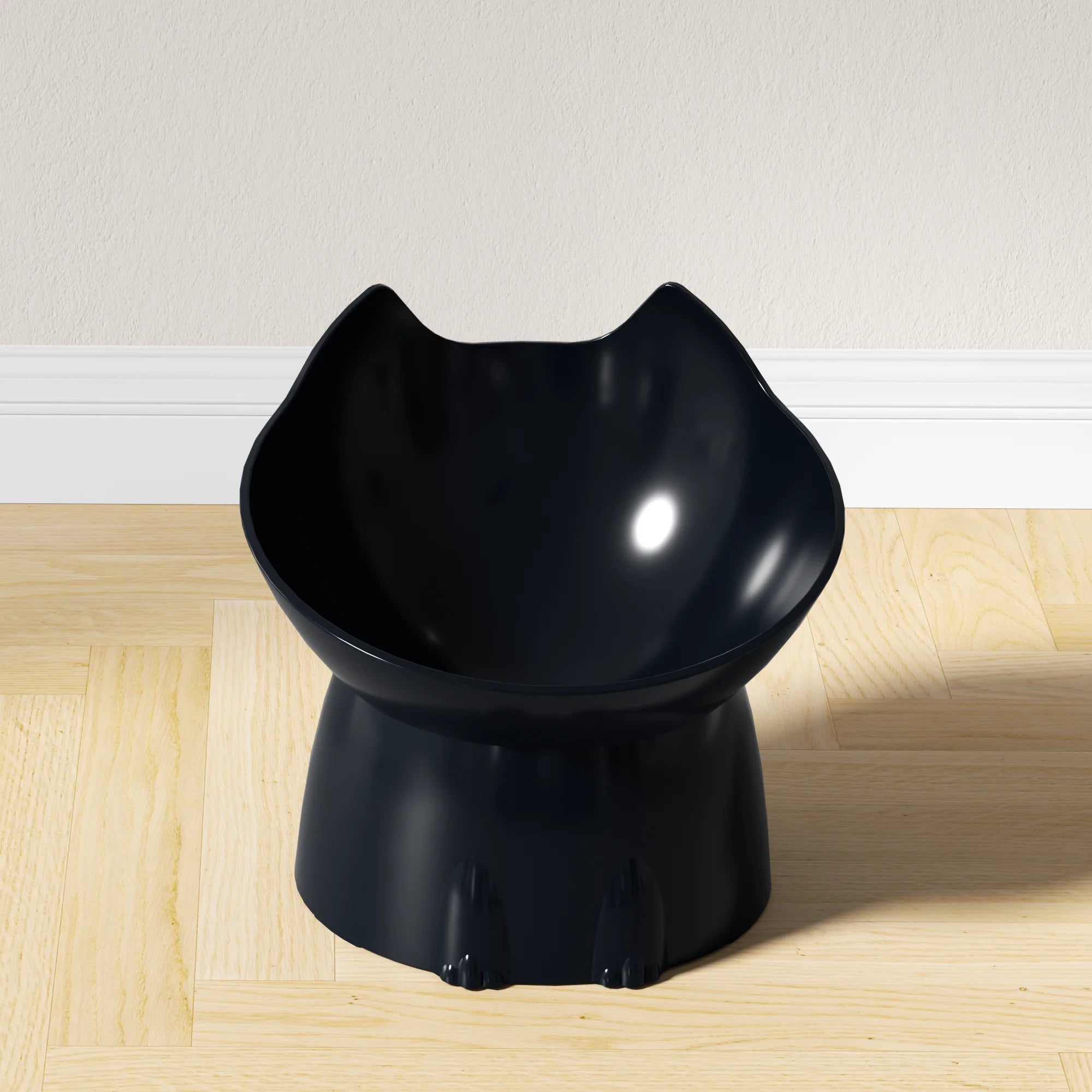 WhiskerWare Elevated Cat Bowl – Anti-Tip Raised Feeding Dish with Tilted Edge for Neck Protection and Comfortable Mealtime