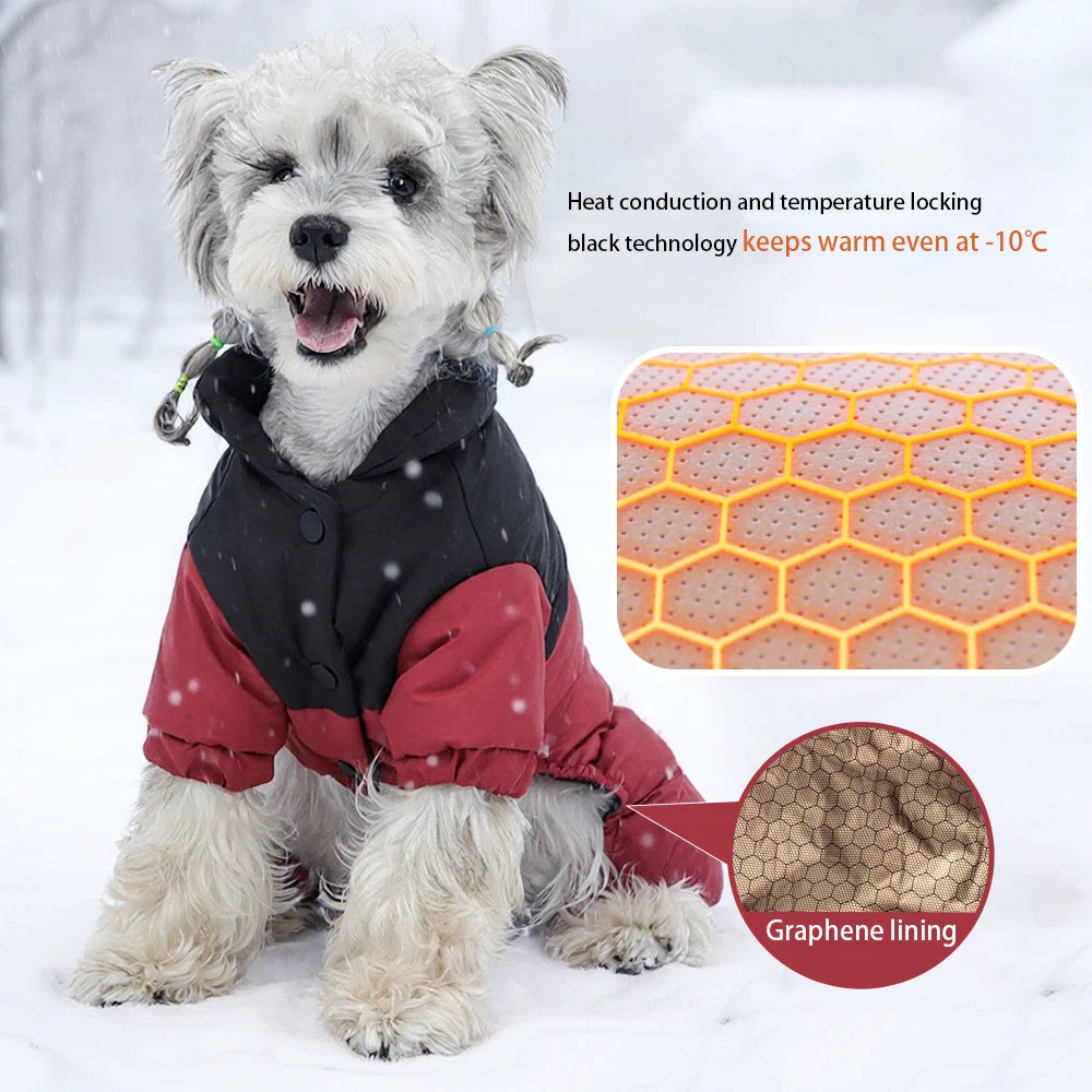 Winter Warm Waterproof Dog Jacket – Four-Leg Jumpsuit for Small and Medium Dogs, Perfect for Chihuahuas and French Bulldogs